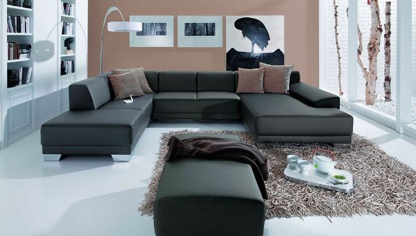 Sofás de sala de estar en forma de U y semicircular