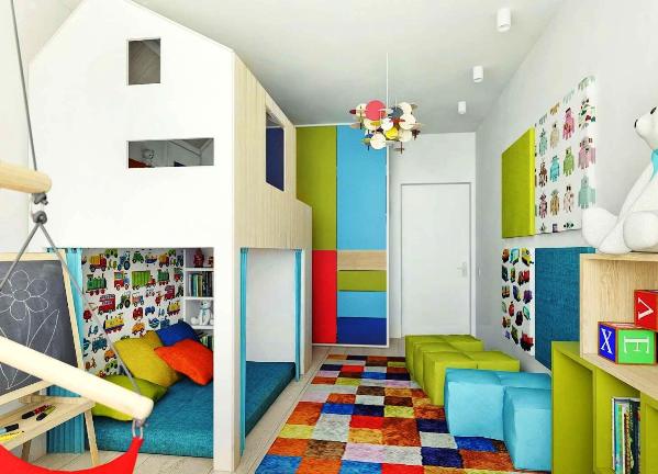 Habitación de Los niños de estilo moderno