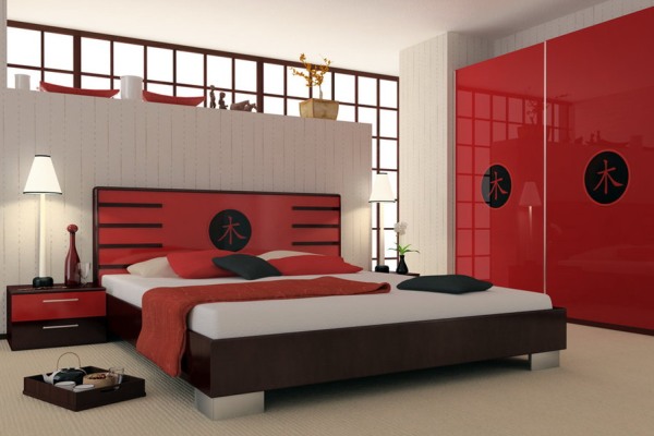 Diseño de dormitorio de estilo japonés