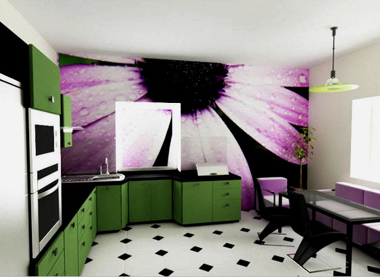 Papel pintado 3d para las paredes de la cocina