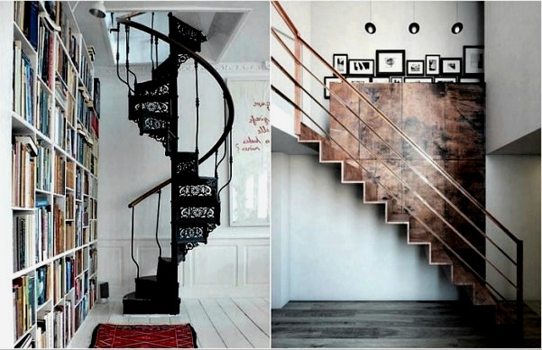 Escalera moderna en el hogar