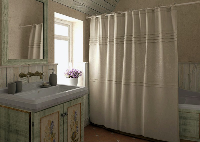 Una cortina de baño de lino