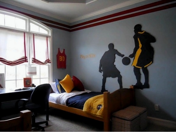 La habitación de un futbolista adolescente