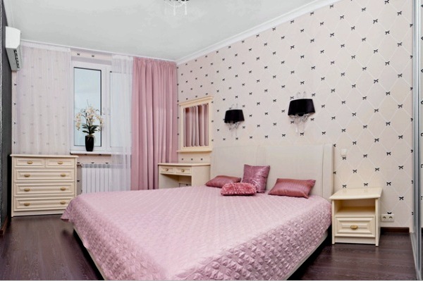 Dormitorio rosa suave