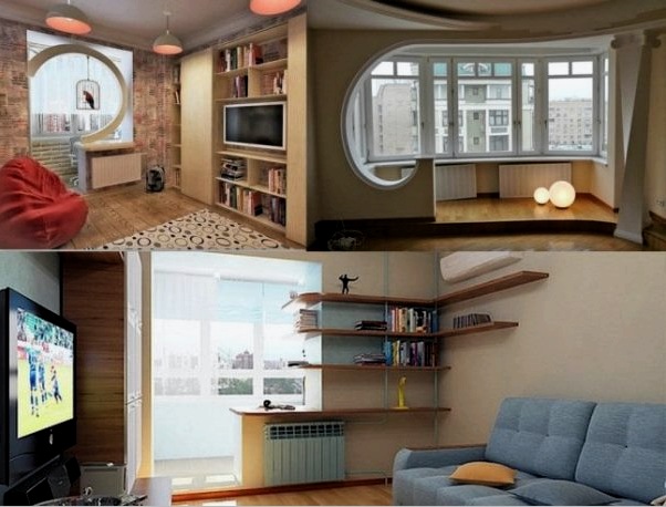 Combinación de balcón y sala de estar