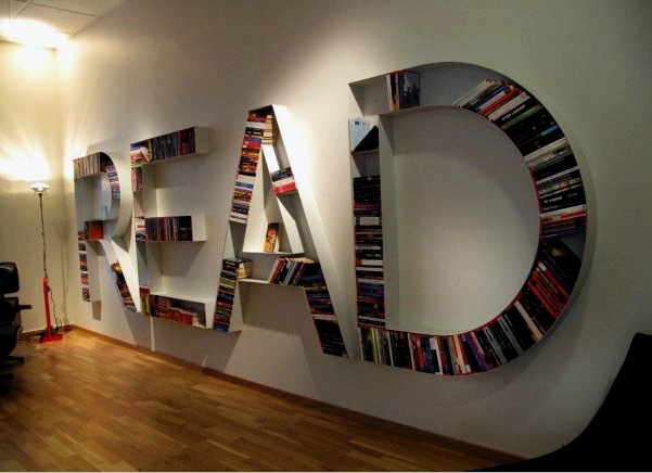 Libros en la pared