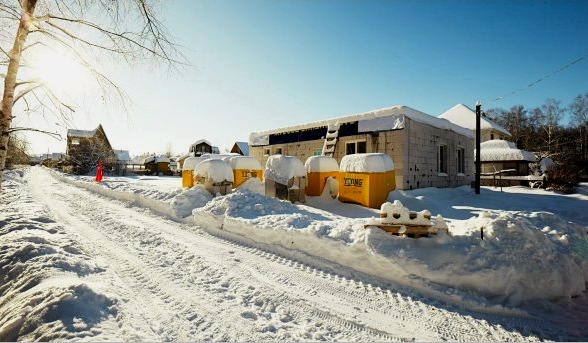 Almacenamiento de materiales de construcción en invierno