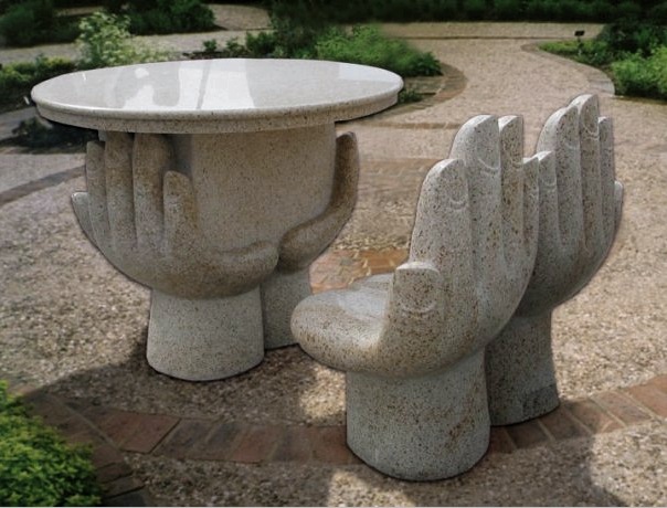 Muebles de jardín de mármol