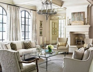Diseño de interiores en estilo clásico: sala de estar, dormitorio, cocina.