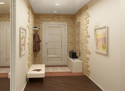 Piedra artificial en el interior: opciones para la decoración interior de habitaciones, foto.