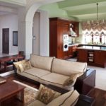 Sala de estar con cocina en una casa privada: ideas populares de diseño e interiores