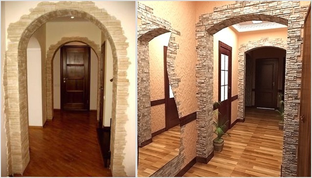 Decoración de arcos y portales con piedra decorativa.