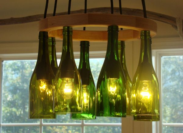 Lámparas de bricolaje, candelabros y lámparas de botellas: ideas y descripción
