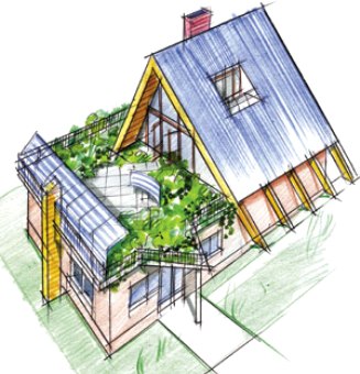 Terraza en el techo de una casa, garaje, terrazas: disposición y decoración.