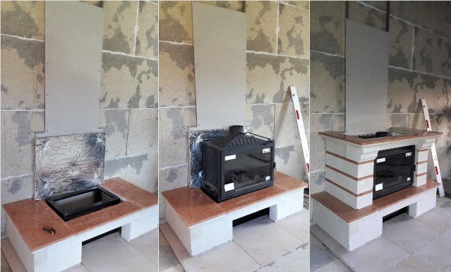 Instalación de una estufa de chimenea en una casa de madera en un ejemplo personal con una foto del proceso.