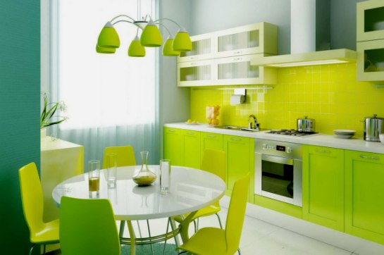 Color de la cocina: elección de combinación, foto de interiores de cocina de diferentes colores.