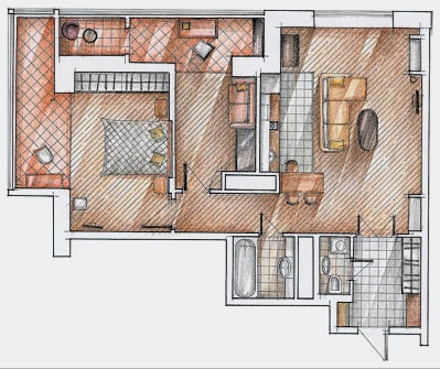 Diseño de un apartamento de 3 habitaciones (45 fotos): decoración del pasillo, cocina, sala de estar, dormitorio y habitación de los niños.