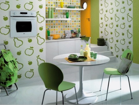 Papel tapiz para la cocina: diseño (36 fotos): la elección del material, el estilo y el color.