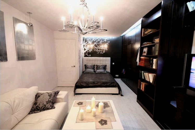 Diseño de sala de estar combinado con dormitorio (42 fotos): experimentando con soluciones de color