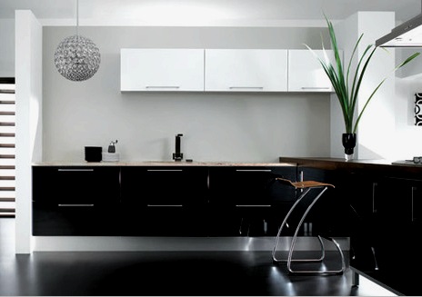 Cocinas: muebles + diseño (60 fotos) en colores rojo-negro y verde claro