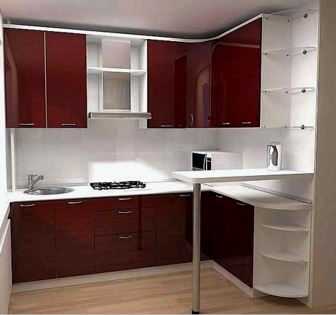 Diseño interior de una cocina pequeña (36 fotos): estilo moderno, país, una combinación de madera y metal.