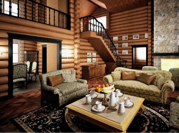 Interior de la sala de estar en una casa de madera (36 fotos): decoración, luz y textiles