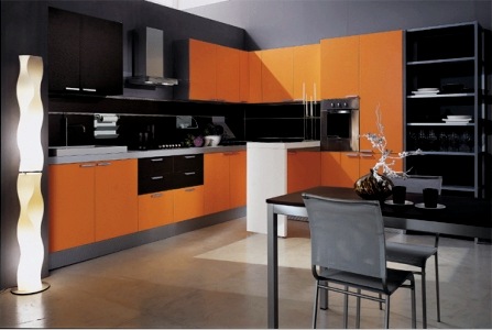 Interior de cocina de bricolaje (36 fotos): diseño en tonos naranjas, estilos novedosos y cocina retro