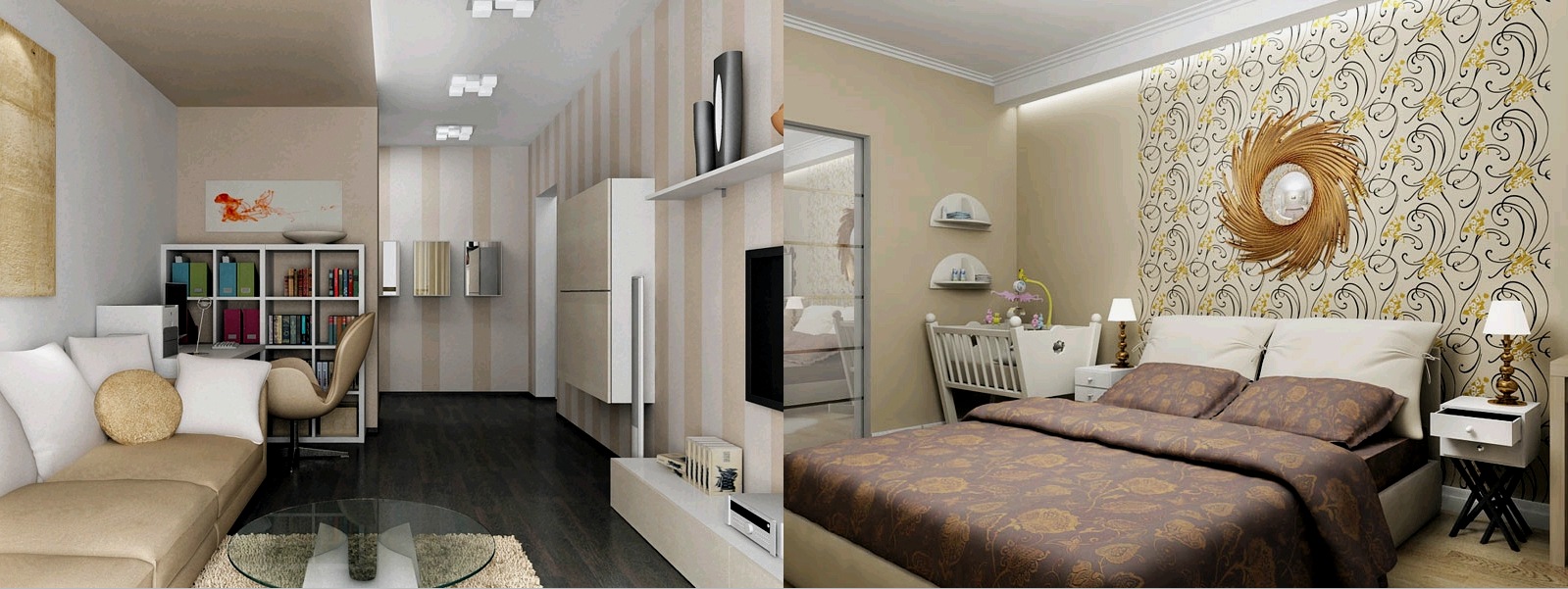 Diseño de un apartamento de 2 habitaciones (42 fotos): para una pareja casada y una familia con un niño.