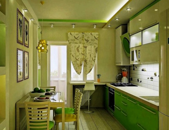 Cómo decorar el interior de una pequeña cocina con tus propias manos.