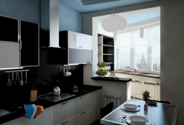 Ideas para la puesta en práctica de diseño de la cocina con un balcón