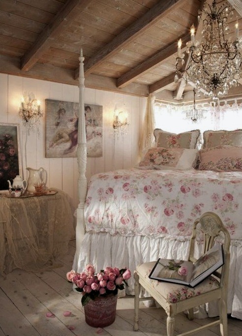 Diseño de dormitorio de estilo provenzal: ligereza del ser