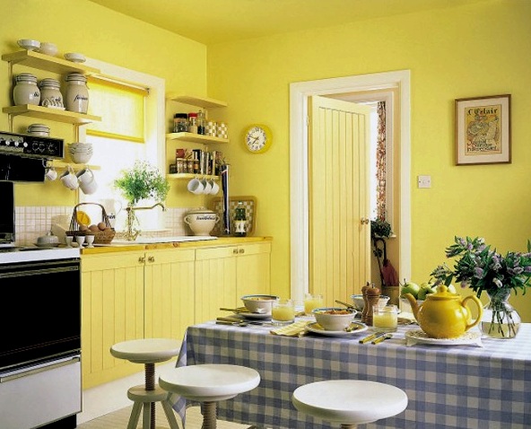 Características del diseño de la cocina amarilla.