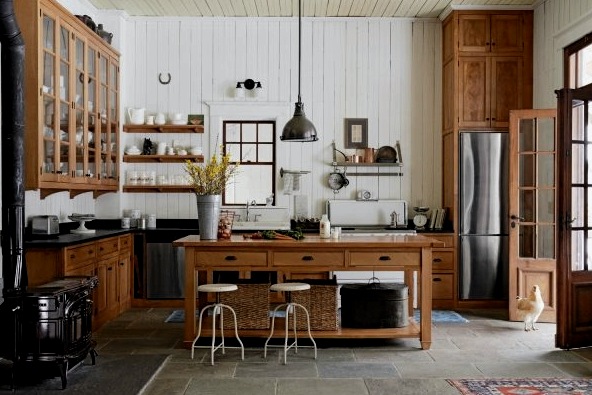 Interior de cocina de estilo rústico