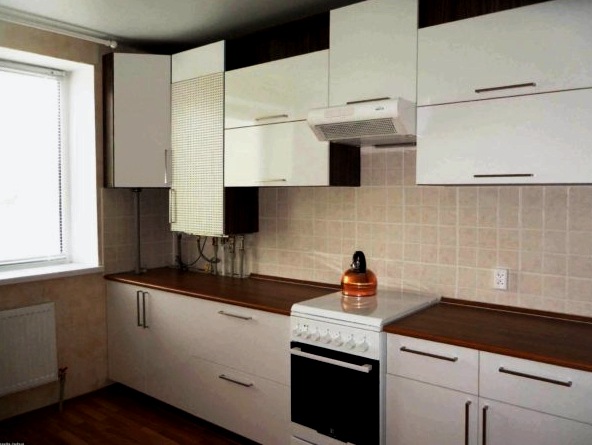 Cómo equipar una cocina pequeña si un calentador de agua a gas no cabe en el interior: ejemplos de fotos