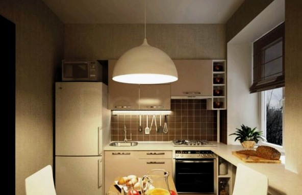 Cómo crear un diseño de una cocina pequeña con un área de 5 metros cuadrados: ejemplos de fotos y recomendaciones