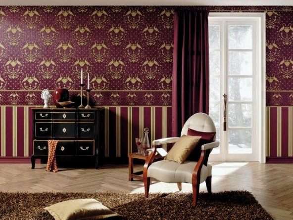 Papel tapiz combinado en el dormitorio: las reglas de elección y buen estilo en el diseño.