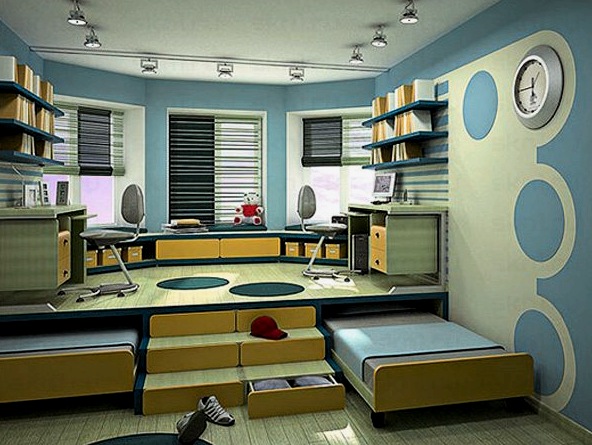 Dormitorios infantiles cómodos y funcionales para dos