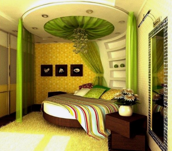 Camas redondas para el dormitorio: características de uso en el interior.
