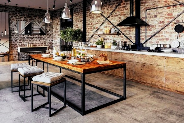 Cocina estilo loft: una encarnación exitosa de ideas de diseño.