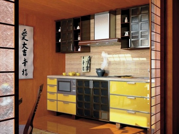 Cocina de estilo japonés: características del diseño oriental