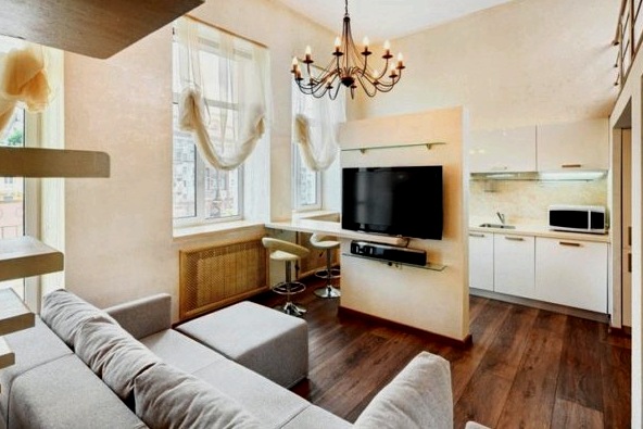 Reglas para el diseño de una cocina combinada con una sala de estar en Jruschov.