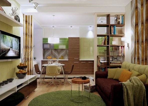 Reglas para el diseño de una cocina combinada con una sala de estar en Jruschov.