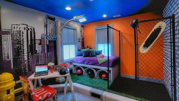Dormitorio moderno y elegante para un adolescente.