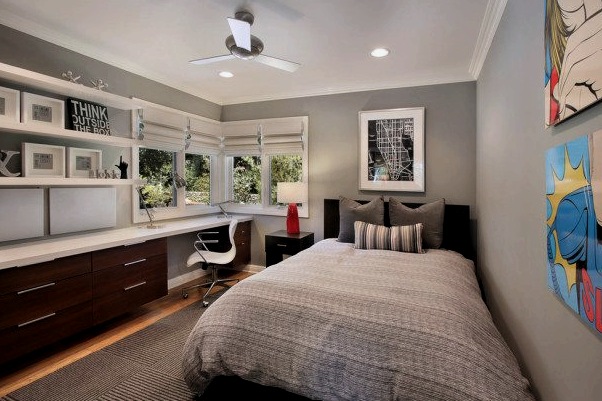 Dormitorio moderno y elegante para un adolescente.