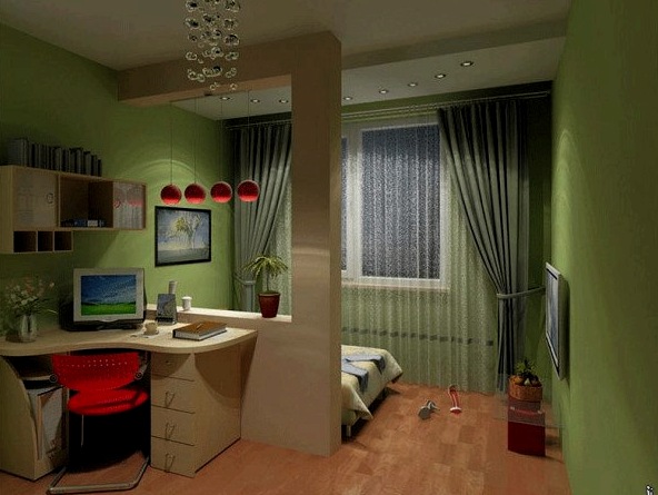 Dormitorio y área de trabajo en una habitación: una descripción general de las mejores opciones