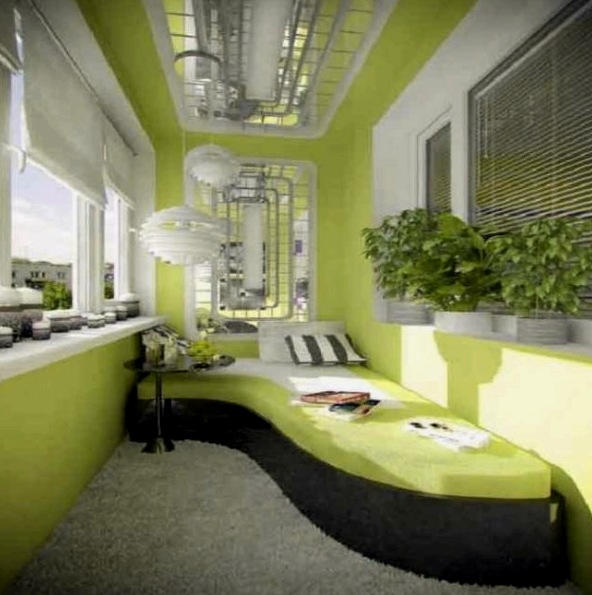 Dormitorio en el balcón: una forma de aumentar el espacio habitable