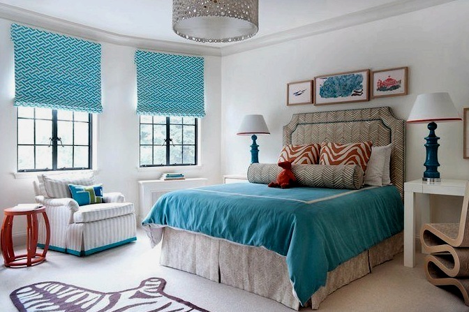 Dormitorio azul: una atmósfera de ternura y ligereza.