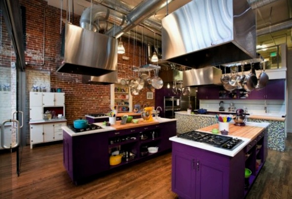 Reglas de diseño de cocina púrpura
