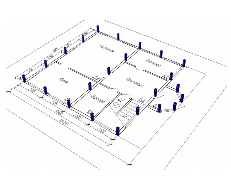 Cálculo y construcción de una cimentación de pilotes para una casa de marco 6x6