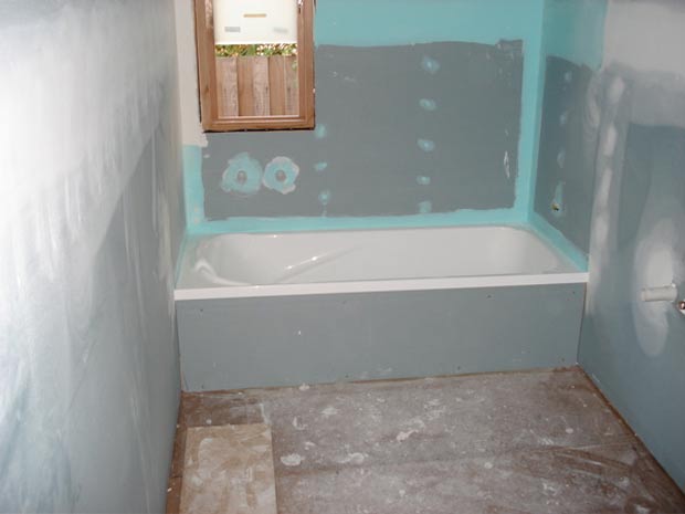 Disposición del baño en una casa de marco